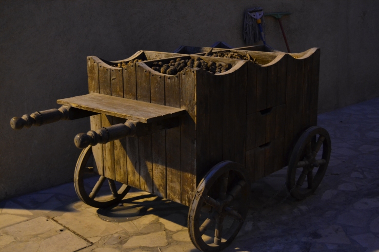 Replica of carts used in decades past to display spice in the market place